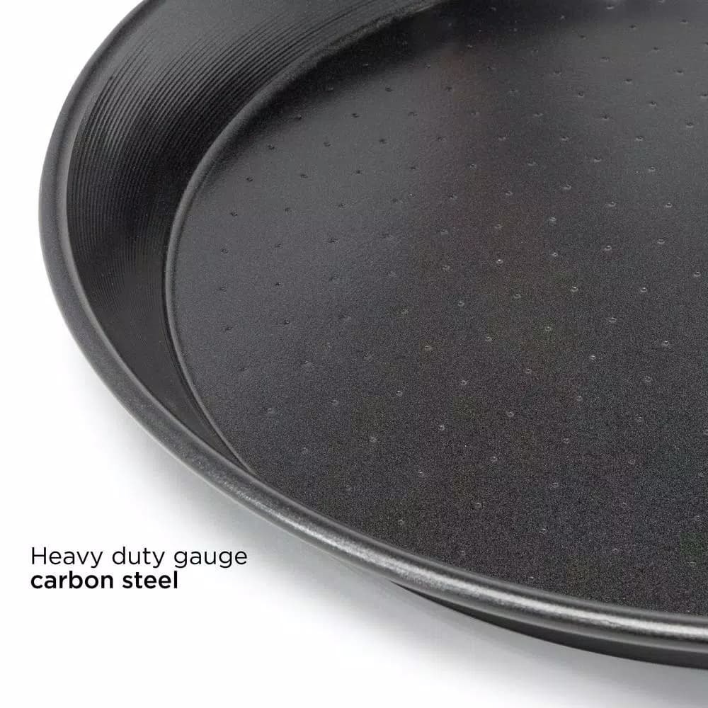 Ecolution Sol 20 in. Carbon Steel Nonstick Paella and Grill Pan, Black