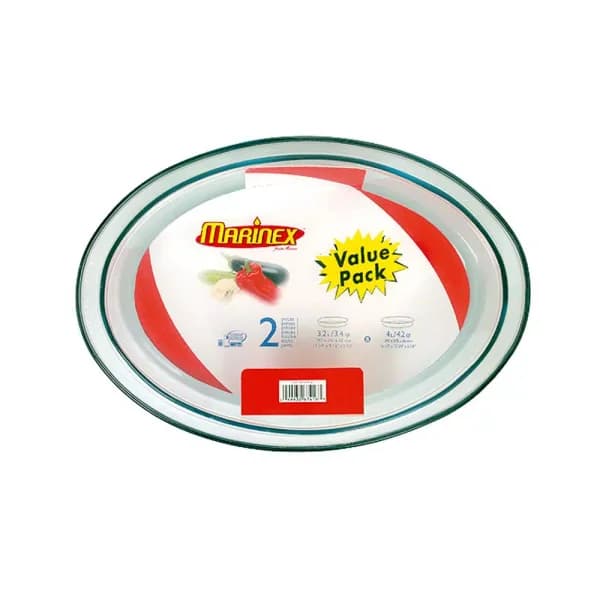 Marinex Terrina 2-Piece Oval Borosilicate Glass Roaster Set