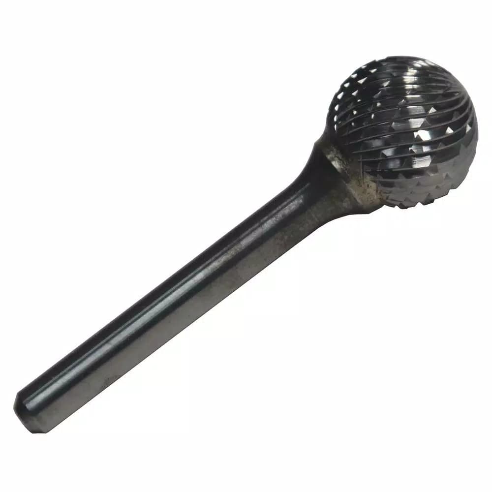 Drill America 3/8 in. x 5/16 in. Ball End Solid Carbide Burr Rotary File Bit, 1/4 in. Shank
