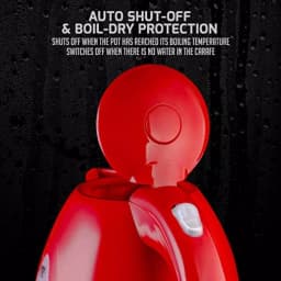 Ovente KP72R 1.7L Electric Kettle, 1100W Fast Boiling Water Kettle with Auto Shut-Off, Red thumbnail 3