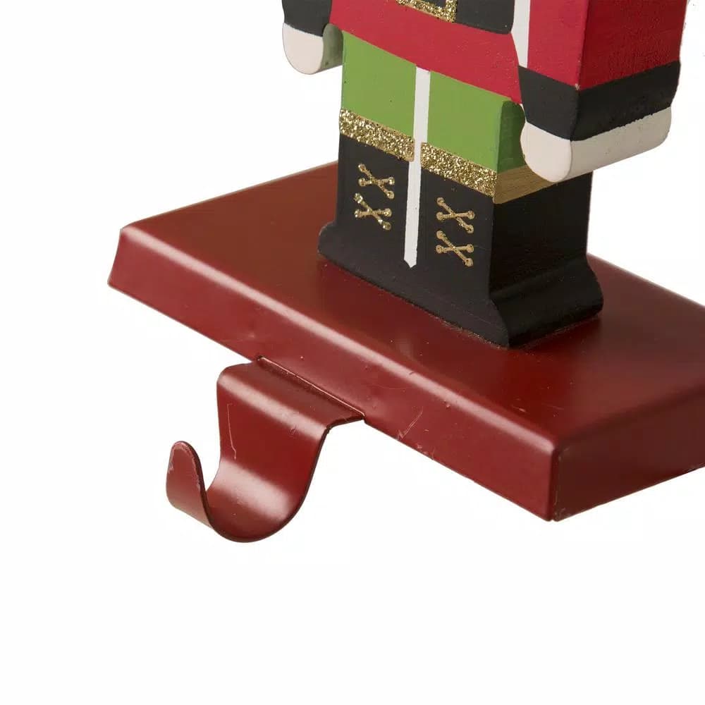 Glitzhome Nutcracker Wooden and Metal Stocking Holders, Set of 2