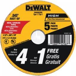 DEWALT 16-Piece Bi-Metal Reciprocating Saw Blade Set with Case & 5-Pack 4.5 in. Metal/SS Cutting Wheels thumbnail 6