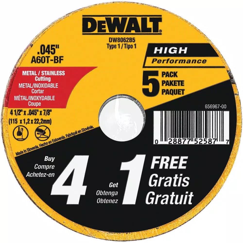DEWALT 16-Piece Bi-Metal Reciprocating Saw Blade Set with Case & 5-Pack 4.5 in. Metal/SS Cutting Wheels