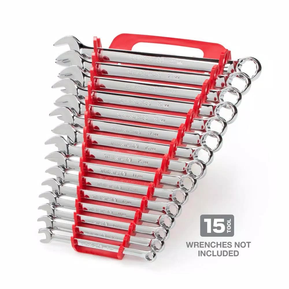 TEKTON 7.5 in. 15-Tool Store-and-Go Wrench Rack Keeper, Red
