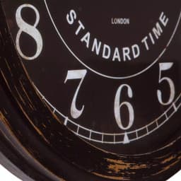 Yosemite Home Decor 33 in. x 24 in. Circular Iron Wall Clock in Black - Rustic Farmhouse Decor thumbnail 3