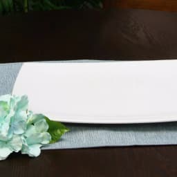 Gibson Gracious Dining White Ceramic Rectangular Serving Platter thumbnail 2