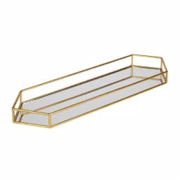 Kate and Laurel Felicia Gold Decorative Mirrored Metal Accent Tray thumbnail 1