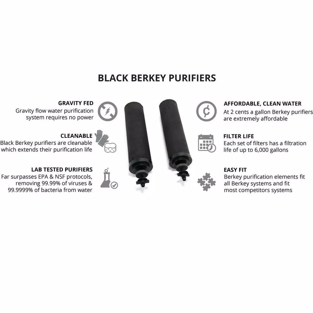 Berkey Black Water Filter Replacement Elements - Set of 2