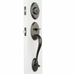Kwikset Shelburne Single Cylinder Door Handleset with Lido Lever, Venetian Bronze thumbnail 3