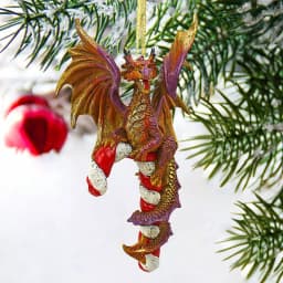 Design Toscano Cane and Abel the Dragon 2017 Holiday Ornament, 5 in. Resin Collectible thumbnail 6