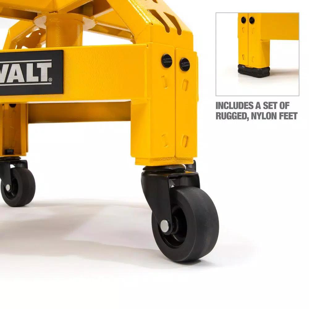 DEWALT Heavy-Duty Adjustable Shop Stool with Casters and Storage Shelf, 300 lb Capacity