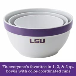 College Kitchen Collection LSU Tigers 3-Piece Nesting Party Bowl Set, Purple Melamine Serving Bowls thumbnail 3