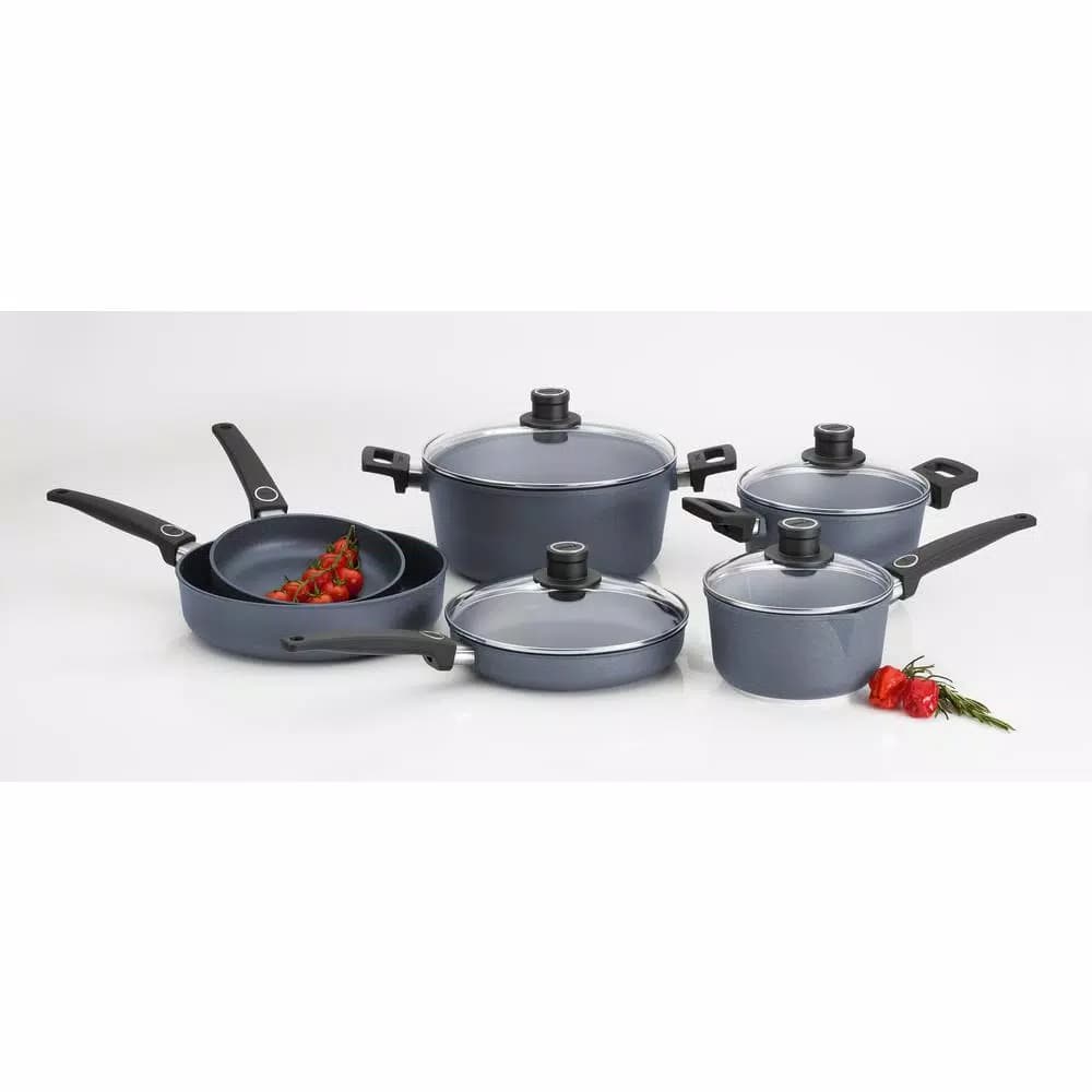Woll Diamond LITE 10-Piece Cast Aluminum Nonstick Cookware Set, Gray