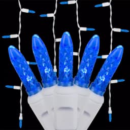 Wintergreen Lighting 7 ft. 70-Light M5 LED Blue Icicle Lights, Shatter-Resistant Acrylic, White Wire thumbnail 1