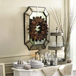 3R Studios Grace 15.5 in. Grey Mango Wood 3-Tier Decorative Tray with Tin Trim thumbnail 1