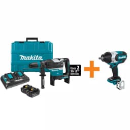 Makita 18V X2 LXT 36V Cordless SDS-MAX Rotary Hammer Kit with 1/2 in. Impact Wrench Bonus thumbnail 1