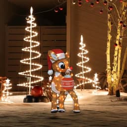 Rudolph 32 in. Rudolph 2D Outdoor Lighted Christmas Decoration with Ornament thumbnail 2