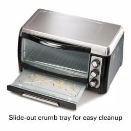 Hamilton Beach 6-Slice Convection Toaster Oven with Bake, Broil, and Toast Settings - Black thumbnail 3