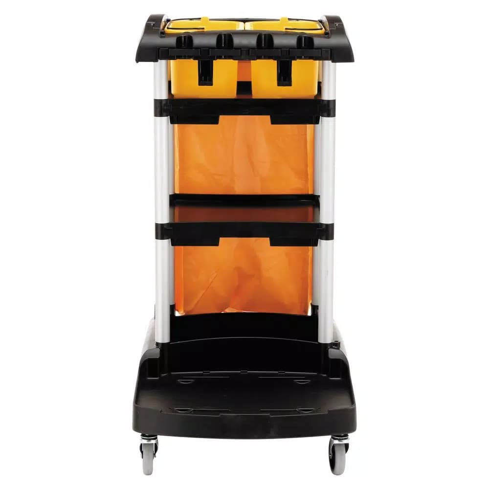 Rubbermaid Commercial Products High-Capacity Janitorial Cleaning Cart with Aluminum Frame