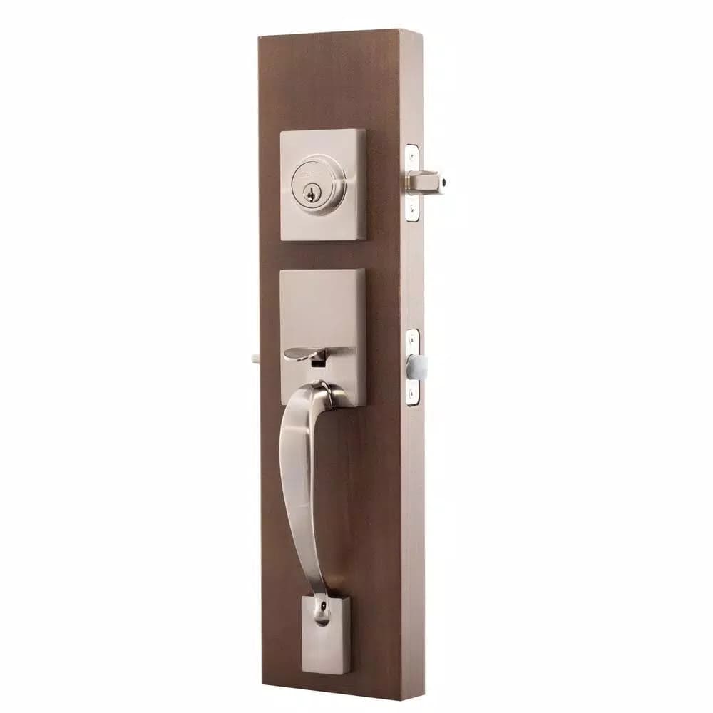 Copper Creek Colonial Handleset with Waverlie Lever Trim, Satin Stainless Steel