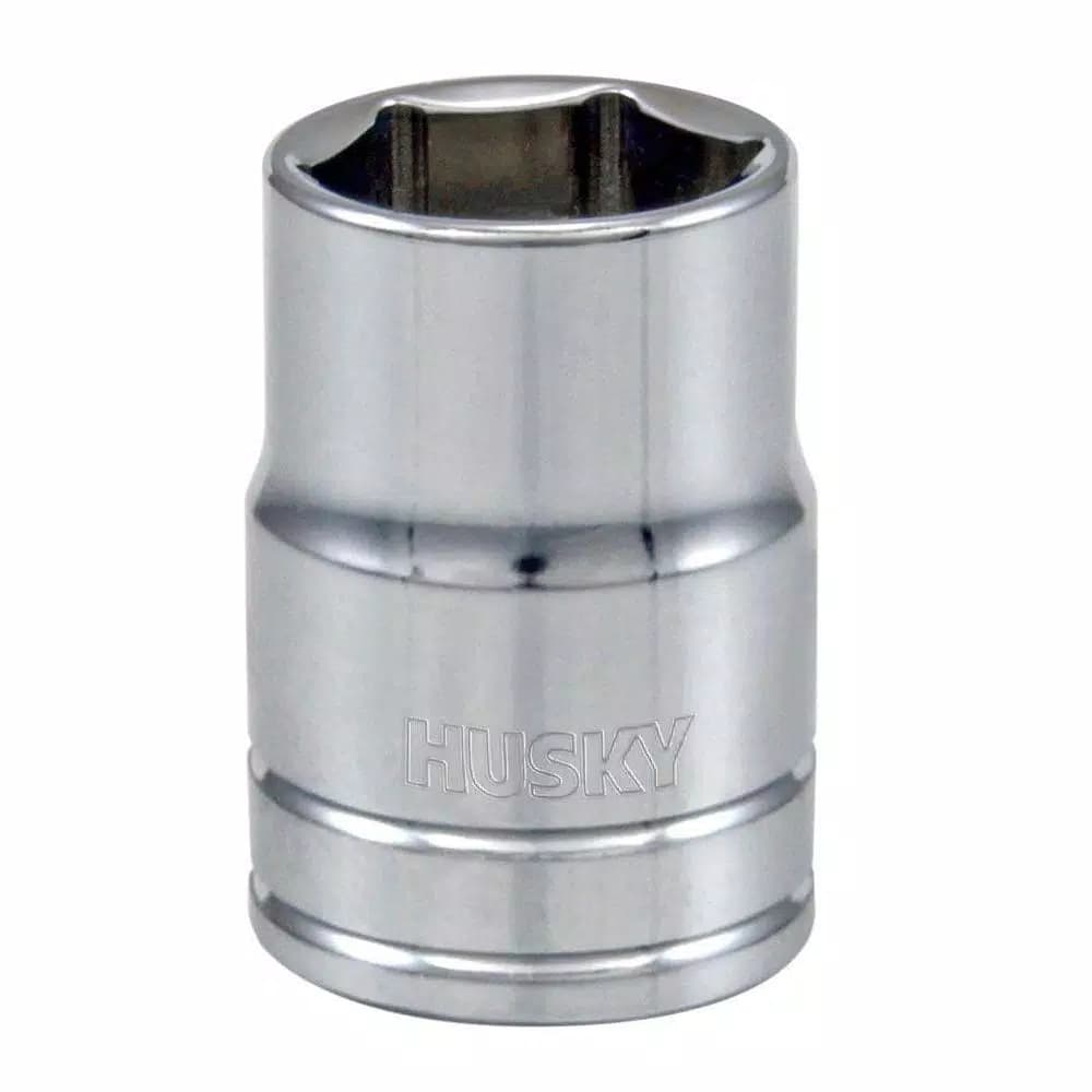 Husky 7/16 in. 6-Point SAE Standard Socket, 3/8 in. Drive, Intermediate Depth