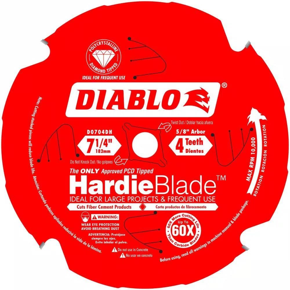 Diablo 7-1/4 in. 4-Tooth Polycrystalline Diamond (PCD) Tipped Fiber Cement Saw Blade