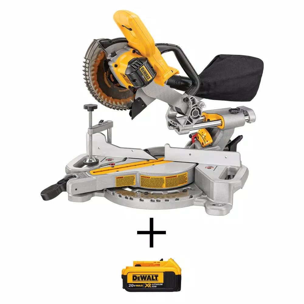 DEWALT 20V MAX Cordless 7-1/4 in. Sliding Compound Miter Saw Kit with 4.0Ah Battery