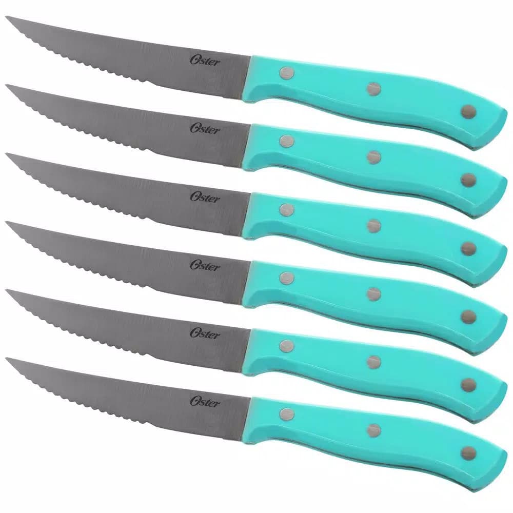 Oster Evansville 14-Piece Stainless Steel Knife Set with Rubberwood Block