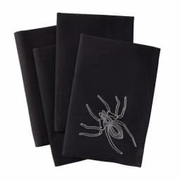 Xia Home Fashions Halloween Spider Web Embroidered Napkins, Black (Set of 4) thumbnail 2