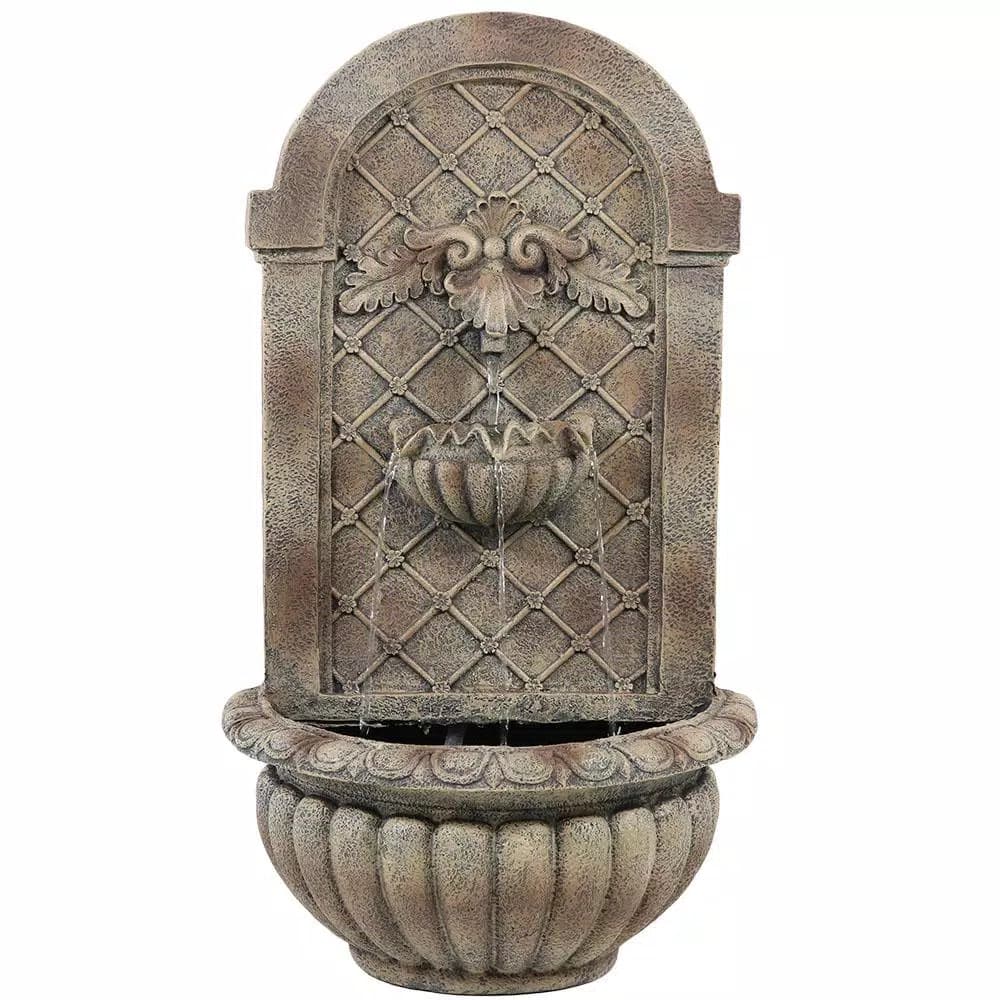 Sunnydaze Decor Venetian Florentine Stone Outdoor Wall Water Fountain