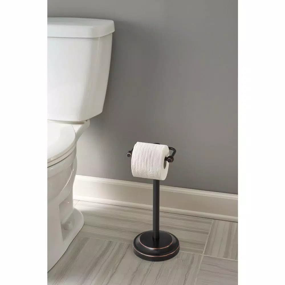 Delta Porter Telescoping Pivoting Freestanding Toilet Paper Holder, Oil Rubbed Bronze