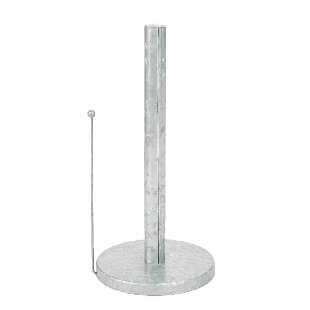Mind Reader Silver Galvanized Steel Freestanding Paper Towel Holder - Multi-Purpose Countertop Stand