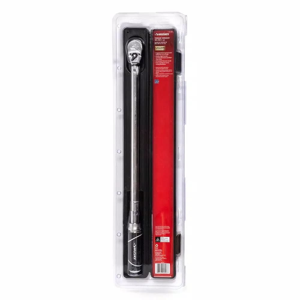 Husky 1/2 in. Drive Click Torque Wrench, 50-250 ft./lbs.