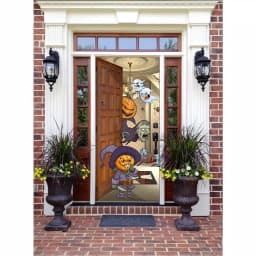 My Door Decor 36 in. x 80 in. Halloween Pumpkin Heads Front Door Banner Mural Sign thumbnail 2