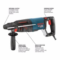 Bosch Bulldog Xtreme 8 Amp 1 in. SDS-Plus Corded Rotary Hammer Drill with Carrying Case thumbnail 2