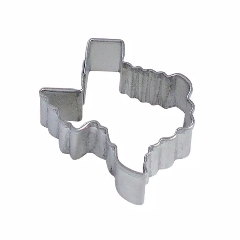 CybrTrayd-R&M 12-Piece Mini Texas Tinplated Steel Cookie Cutter Set with Recipe