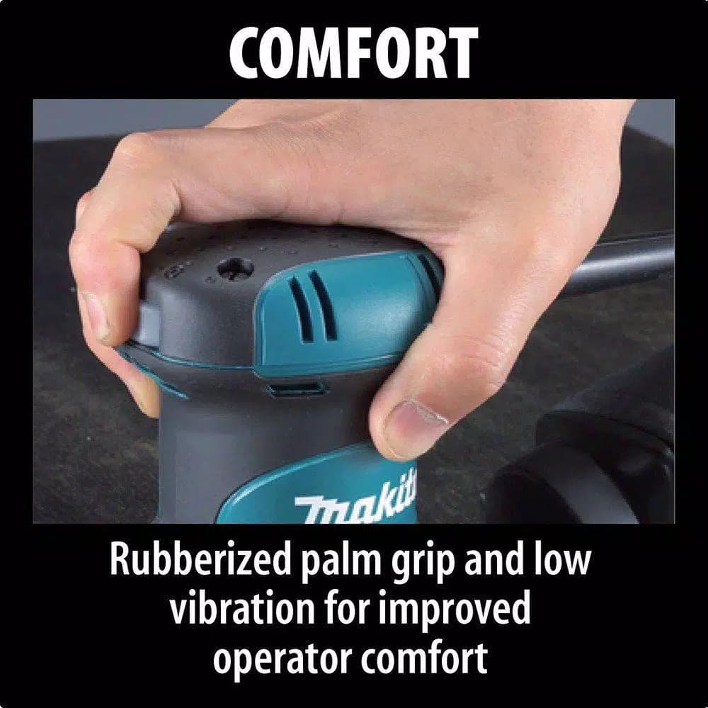 Makita 5 in. Corded Random Orbital Sander with Dust Bag and Hard Case, 3 Amp