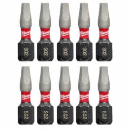 Milwaukee SHOCKWAVE #2 Square Recess 1 in. Impact Rated Steel Driver Bits (10-Pack) thumbnail 1