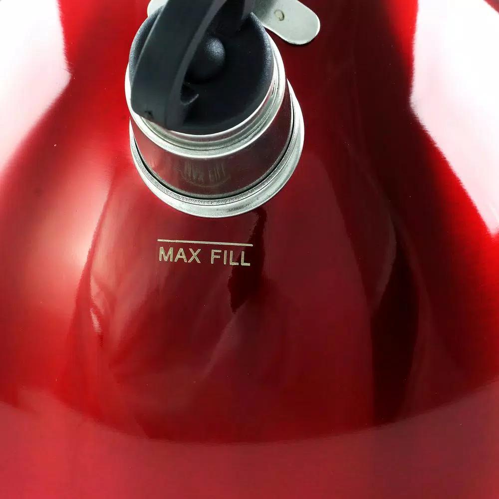 Mr. Coffee Morbern 7.2-Cup Red Stainless Steel Whistling Tea Kettle