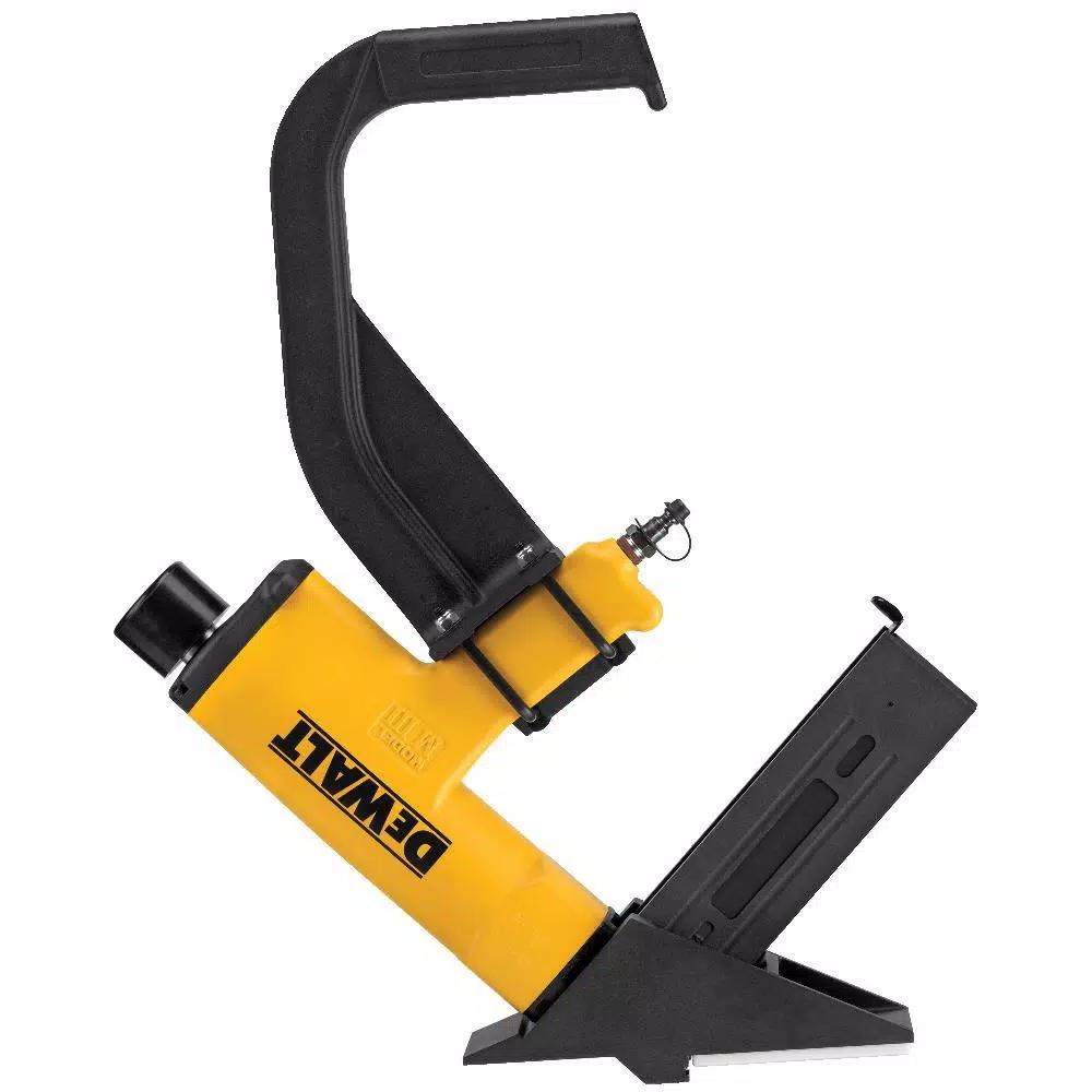 DEWALT Pneumatic 15.5-Gauge Hardwood Flooring Stapler with Mallet and Base Plates