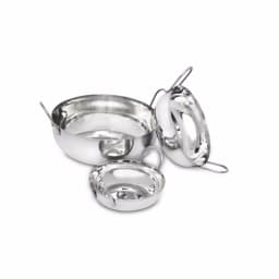 Unbranded 3-Piece Stainless Steel Balti Pan Set, 3 Sizes (3.25 Qt., 1.25 Qt., 0.50 Qt.) thumbnail 6