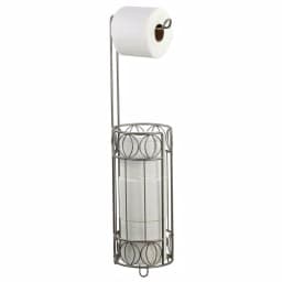 Home Basics Seville Freestanding Toilet Paper Holder with Storage Base in Satin Nickel thumbnail 1