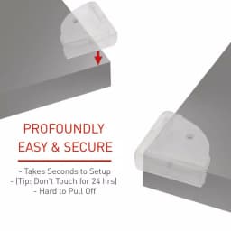 SecurityMan CORNERSTOP Baby Proofing Safety Corner Guards, 12-Pack Clear Edge Protectors thumbnail 3