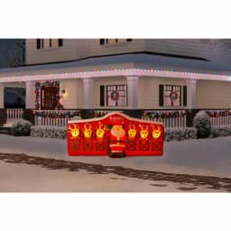 Home Accents Holiday 9 ft LED Inflatable Santa's Stable with Reindeer Holiday Decor thumbnail 2
