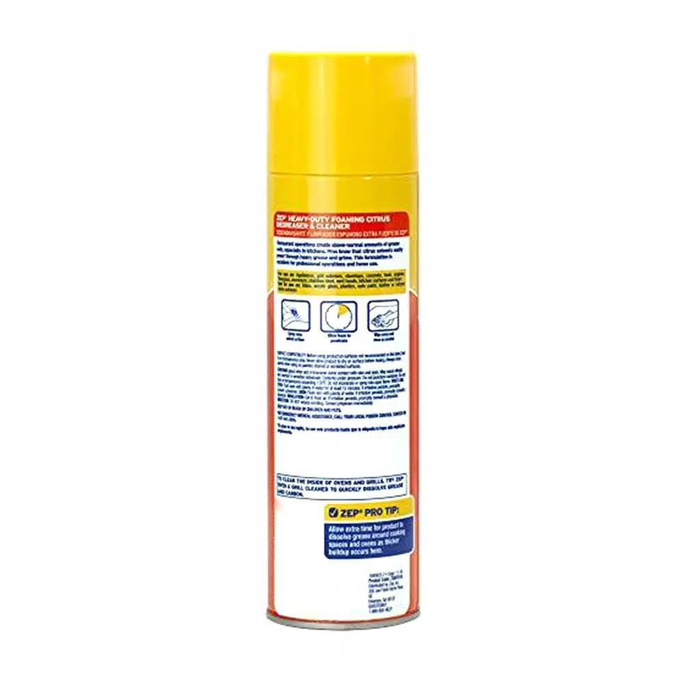 ZEP Heavy-Duty Foaming Degreaser, 18 oz. - Professional Strength Citrus Solvent