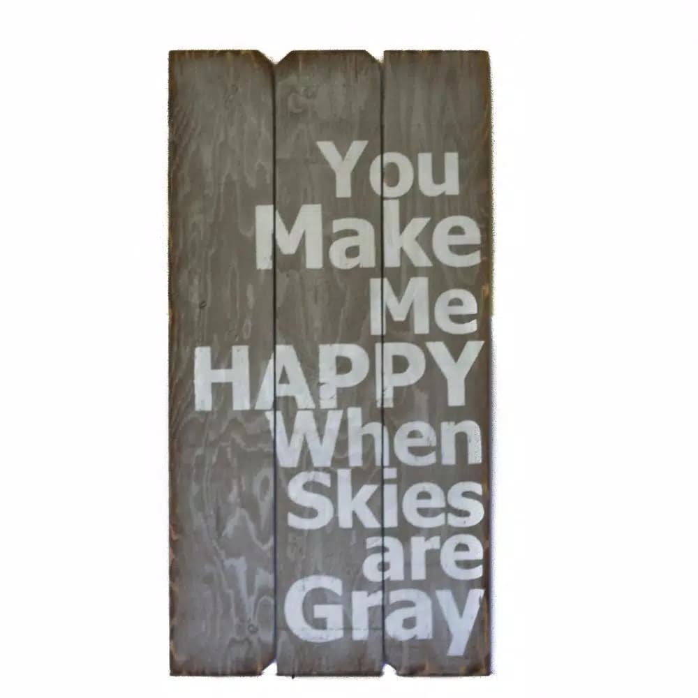 Unbranded Boulder Innovations "You Make Me Happy" 18 x 36 in. Printed Wood Wall Art Sign