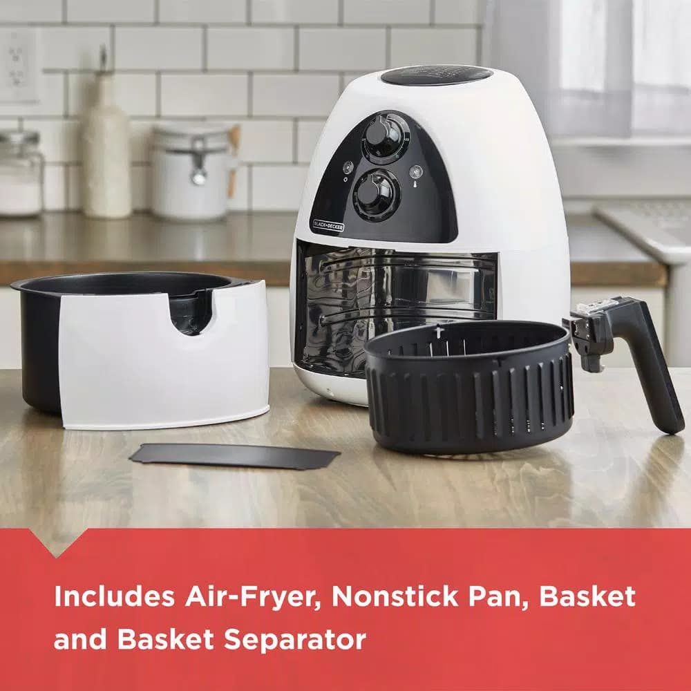 BLACK+DECKER PuriFry 2 Qt. Air Fryer, White