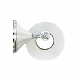 MODONA Flora Toilet Paper Holder, White Porcelain and Polished Chrome Stainless Steel Roller thumbnail 5