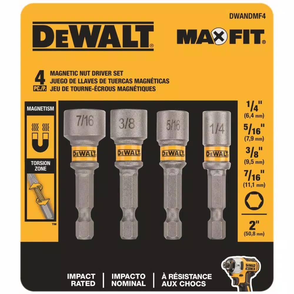 DEWALT MAXFIT 2 in. Magnetic Nut Driver Set, 4-Piece Impact Rated