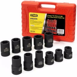 Stark 1 in. Drive Duo Combination SAE and Metric Deep Impact Socket Set, 11-Piece thumbnail 1